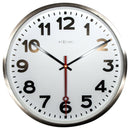 Front Picture 3127AR,Super Station Number,Wall clock,Silent,Stainless Steel,Brushed