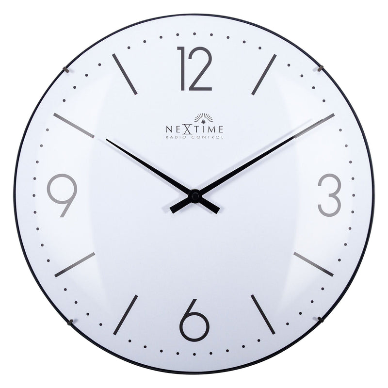 Wall clock 35cm-Radio Controlled (DCF)-Dome Glass- "Atomic"