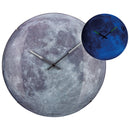 Wandklok - 35 cm - Koepelglas - Glow-in-the-dark- 'Blue Moon dome'.