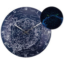 Wall clock -  35 cm  - Dome Glass - Glow-in-the-dark- 'Milky Way dome'