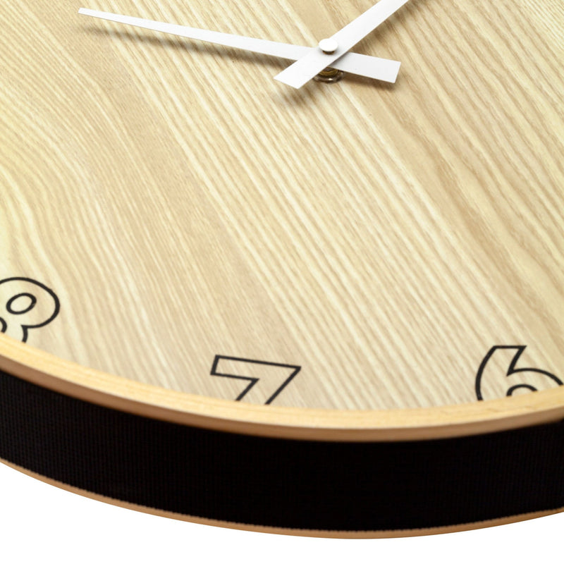 Wall clock-  40 cm - Wood/Fabric -  'Loop Big'