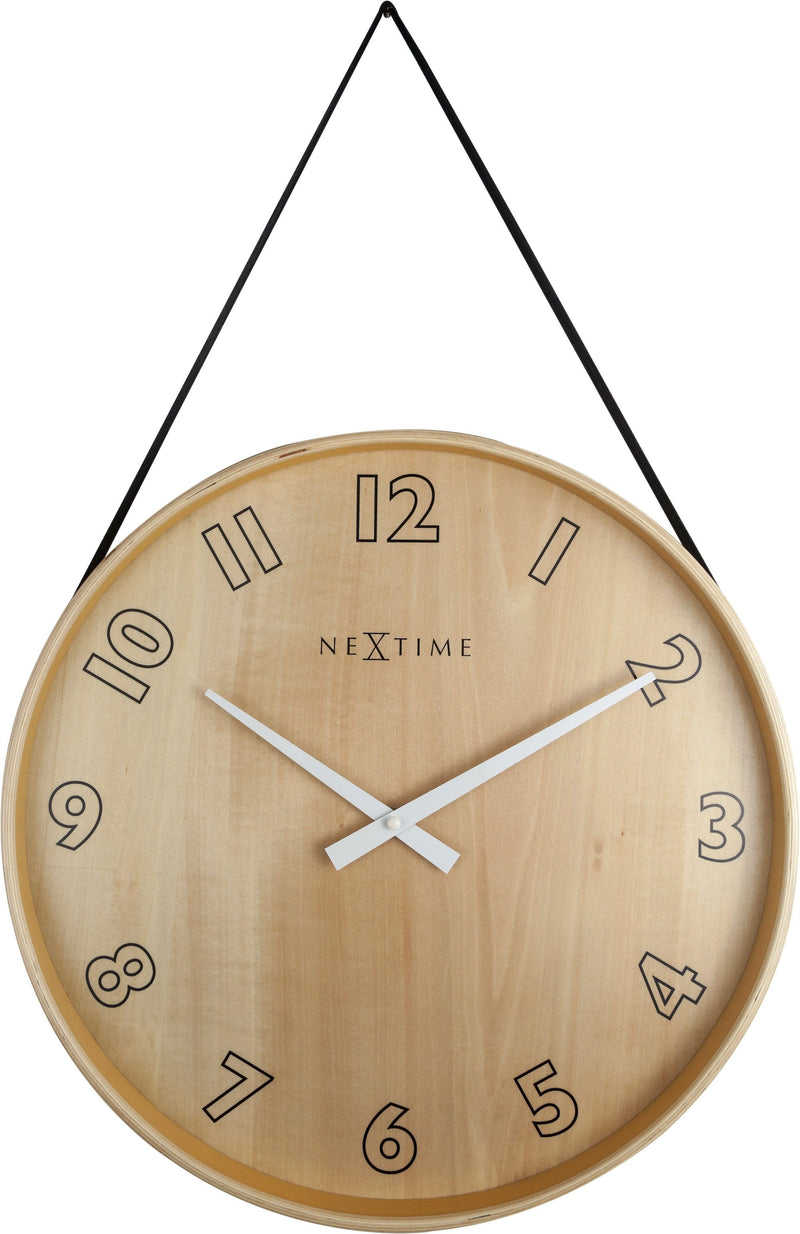 Front Picture 3234ZW,Loop Big,Wall clock,Silent,Wood,Black,