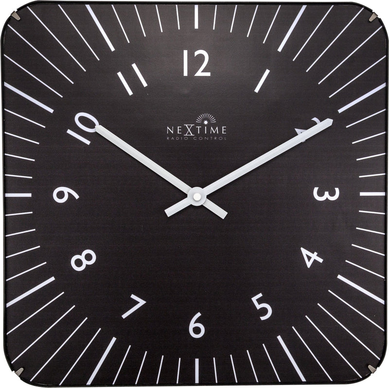 Front Picture 3240ZW,Alex RC,Wall clock,Radio Control,Glass,Black,