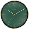 Front Picture 3252GN,Essential Gold,Wall clock,Metal,Green,#color_green
