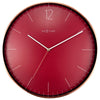 Large Wall Clock - Red  - Silent - 40cm - Metal/Glass -Essential XXL