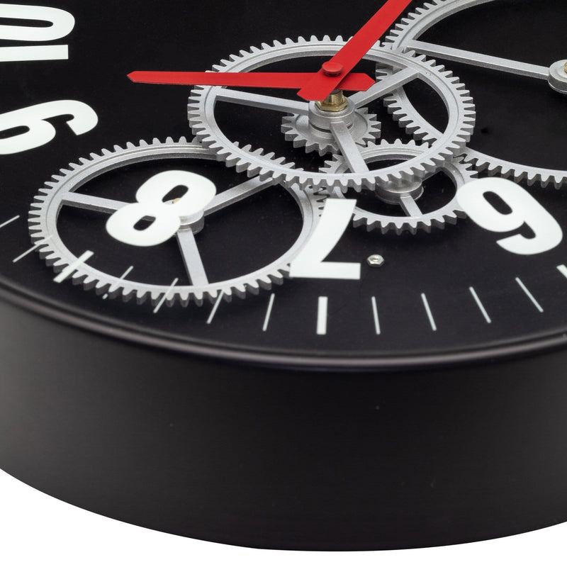 Horloge moderne à engrenages - 36 cm - Metal/Glass