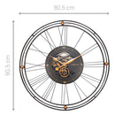 Römische Zahnraduhr XXL - 90,5cm - Metall - Metall - Roman Gear Clock