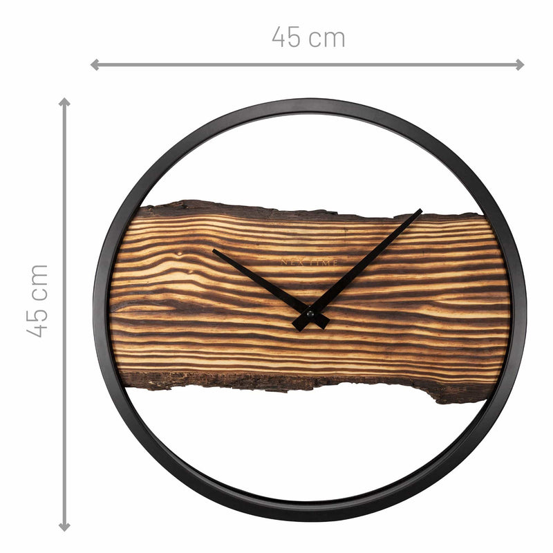 holz4home XXL wandklok met stalen frame van massief eiken, diameter 58 cm holz4home XXL wandklok met stalen frame van massief eiken, diameter 58 cm