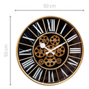 Moving Gear clock - Black - Large Wall Clock - 50cm -  "William" - NeXtime