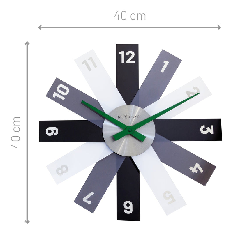 Wall clock 40cm - Silent - Acrylic/Metal - "Plexi"