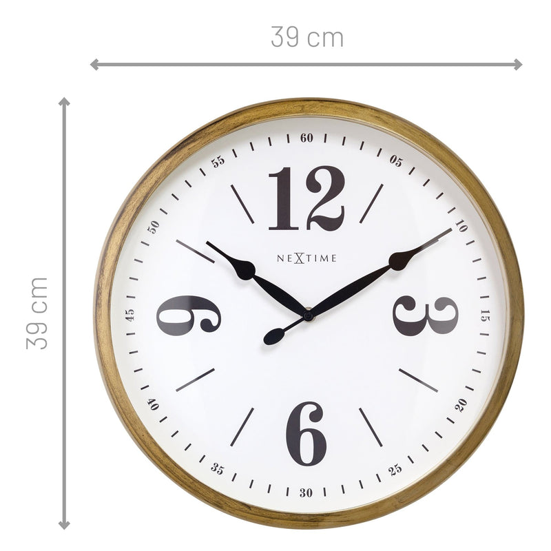 Horloge murale 39cm-Silencieux-Blanc-Métal- "Classic"