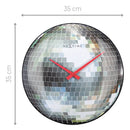 Wanduhr 35cm - Silent - Kuppelglas - "Disco Ball"