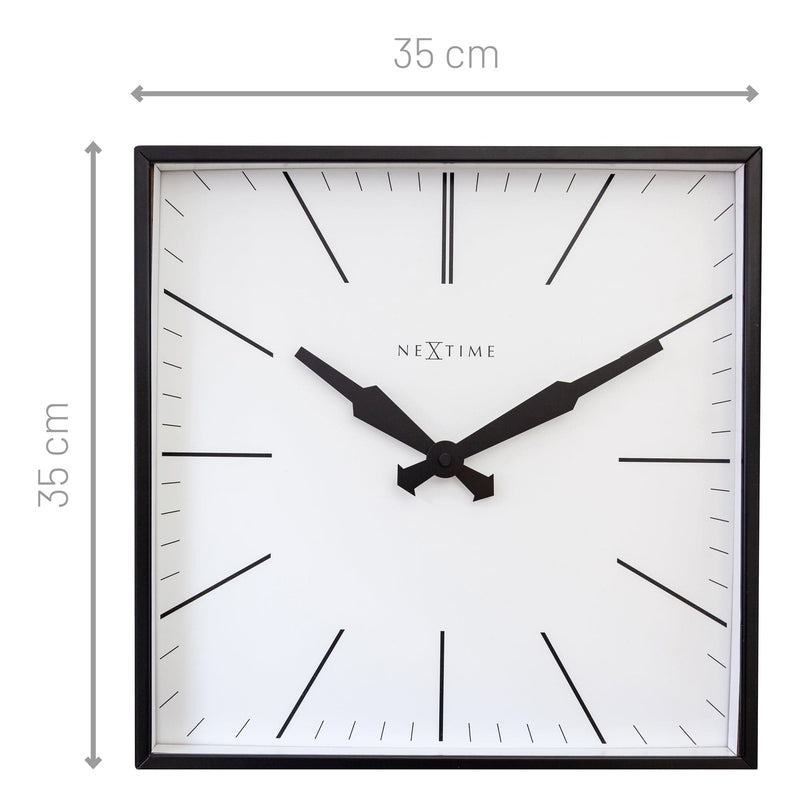 Horloge murale 35x35cm-Silent-Stripes-Métal- "Be Square"