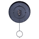 Wall clock 35x60x5cm - Pendulum - Black-Metal - "Loop"