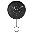 Wall clock 35x60x5cm - Pendulum - Black-Metal - "Loop"