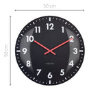 Large Wall Clock 50cm Domed Glass Lens - Silent - Glass - "Duomo 50"