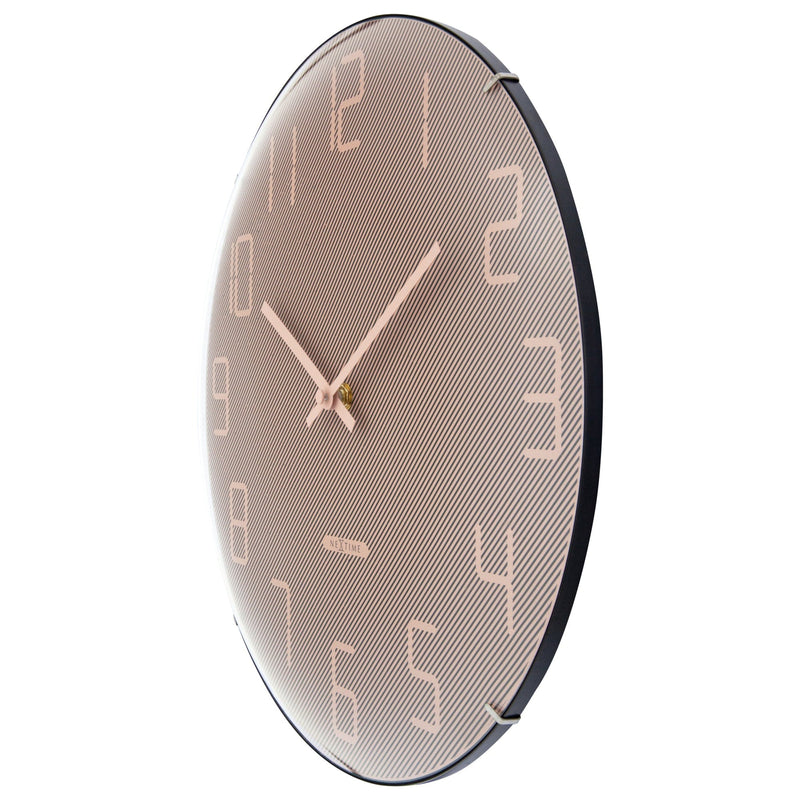 Wall Clock 35cm Domed Glass Lens - Silent - Glass -"Shade"