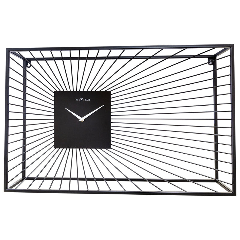 Large Wall Clock 70x45x15cm - Silent - Black - Metal - "Vasco"