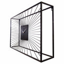 Large Wall Clock 70x45x15cm - Silent - Black - Metal - "Vasco"