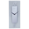 Wall clock 20x50cm - Silent - Glass - Frosted/Mirror - "Dali"