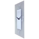 Wall clock 20x50cm - Silent - Glass - Frosted/Mirror - "Dali"