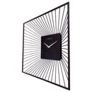Wall Clock 45x45x15cm - Silent - Black - Metal - "Vasco Square"