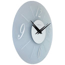 Wall clock 43cm - Silent - Glass - Frosted/Mirror - "Dali Round"