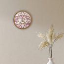 Wall clock 40cm - Silent - Pink - Wood - "Lotus"