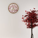 Horloge murale 40cm - Silencieuse - Rose - Bois - "Lotus"