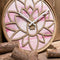 Wall clock 40cm - Silent - Pink - Wood - "Lotus"