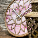 Wandklok 40cm - Stil - Roze - Hout - "Lotus"