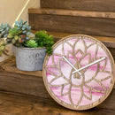 Wandklok 40cm - Stil - Roze - Hout - "Lotus"