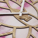 Horloge murale 40cm - Silencieuse - Rose - Bois - "Lotus"