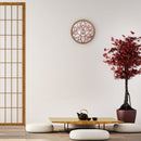 Horloge murale 40cm - Silencieuse - Rose - Bois - "Lotus"