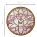Horloge murale 40cm - Silencieuse - Rose - Bois - "Lotus"