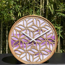 Wall clock 40cm - Silent - Purple - Wood - "Yogi"