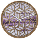 Horloge murale 40cm - Silencieuse - Violet - Bois - "Yogi"