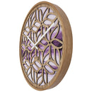 Wall clock 40cm - Silent - Purple - Wood - "Yogi"