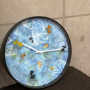 Wall clock 30cm - Silent - Blue - Plastic - "Pond"