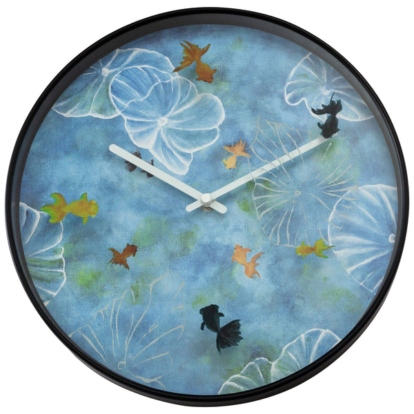 Horloge murale 30cm - Silencieuse - Bleu - Plastique - "Pond"
