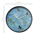 Wall clock 30cm - Silent - Blue - Plastic - "Pond"