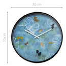 Horloge murale 30cm - Silencieuse - Bleu - Plastique - "Pond"