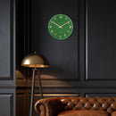 Wall clock 40cm - Silent - Green - Glass/Aluminium - "Classy Medium"