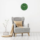 Wall clock 40cm - Silent - Green - Glass/Aluminium - "Classy Medium"