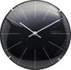 Front Picture 3506ZW,Big Stripe Mini Dome,Table/ Wall clock,Silent,Plastic,Black,#color_black