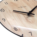 Table/Wall clock 20cm - Domed glass lens - Silent - Light Wood color - Glass - "Edge Wood Mini"