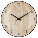 Table/Wall clock 20cm - Domed glass lens - Silent - Light Wood color - Glass - "Edge Wood Mini"