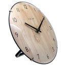 Table/Wall clock 20cm - Domed glass lens - Silent - Light Wood color - Glass - "Edge Wood Mini"