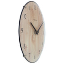 Tisch-/Wanduhr 20cm - gewölbte Glaslinse - geräuschlos - Farbe helles Holz - Glas - "Edge Wood Mini"