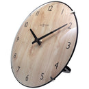 Horloge à poser / murale 20cm - Verre bombé - Silencieuse - Couleur bois clair - Verre - "Edge Wood Mini"